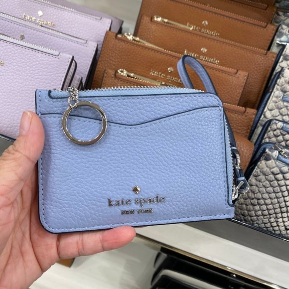 (Muted blue)Kate Spade Leila Small Card Holder Wristlet WLR00398 - Picture 2 of 4